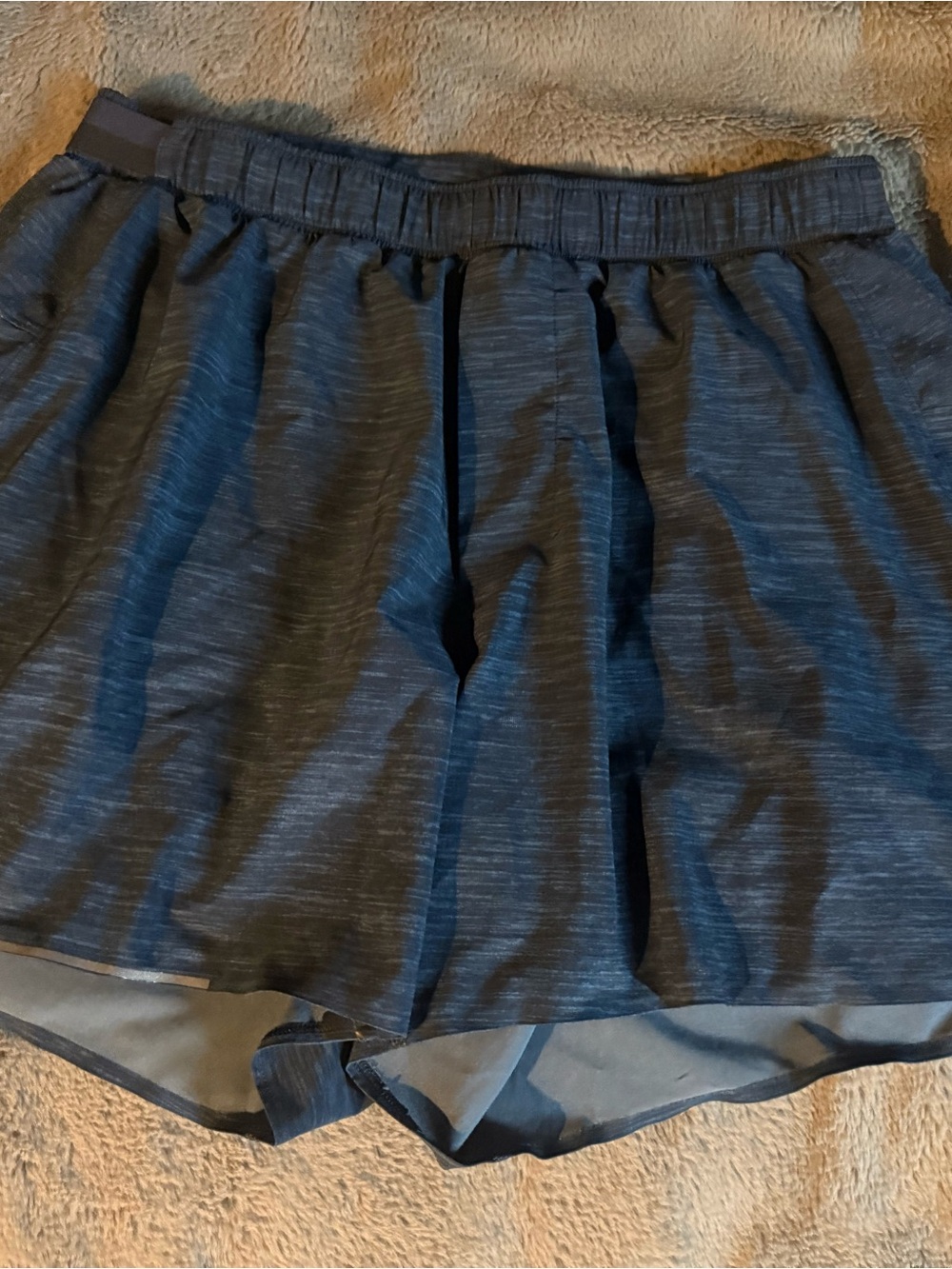 lululemon athletica Men's Heathered Navy Athletic Shorts